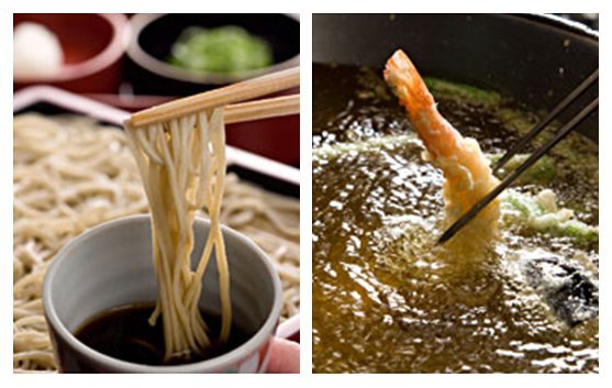 看板メニュー「蕎麦・天ぷら」