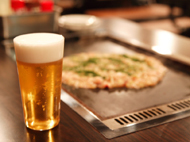 ビールとの相性も抜群もんじゃを是非★