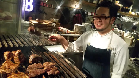 肉焼いてます!