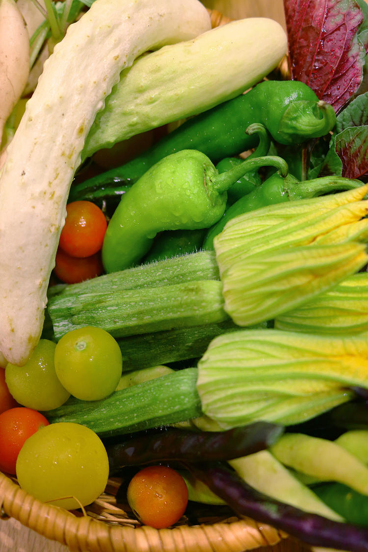 新鮮な有機野菜を使ってます