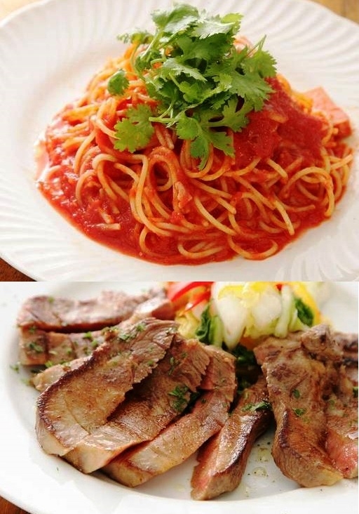 お料理もお肉、パスタなど多彩です♪