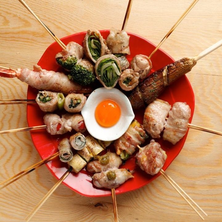 話題の野菜串巻き!