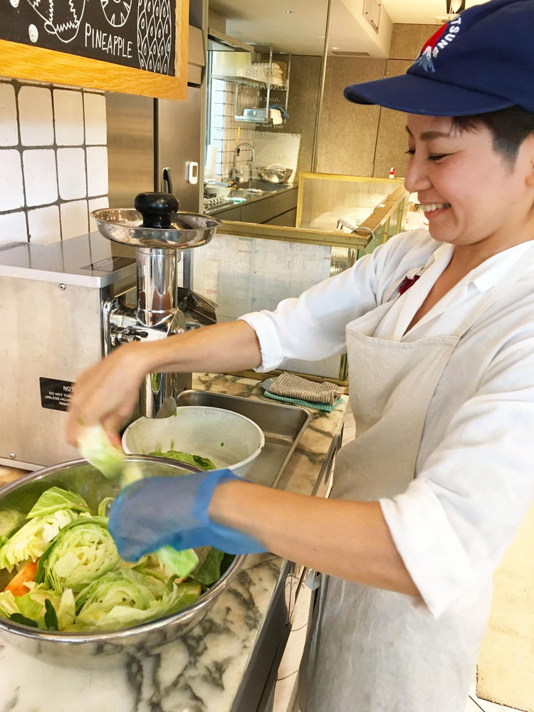 野菜をプレス^ ^