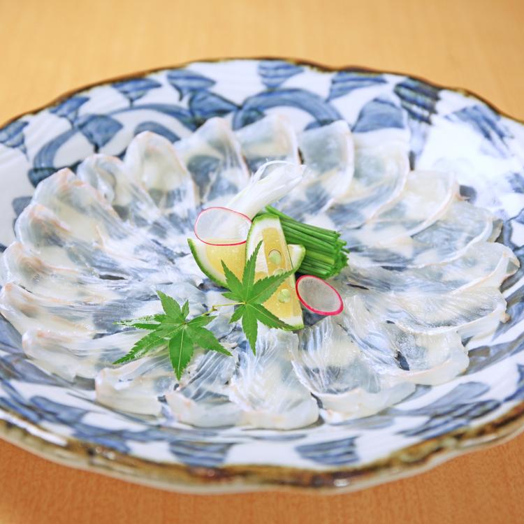 名物のかぼす平目のてっさ