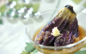 看板メニューの野菜の煮びたし料理です