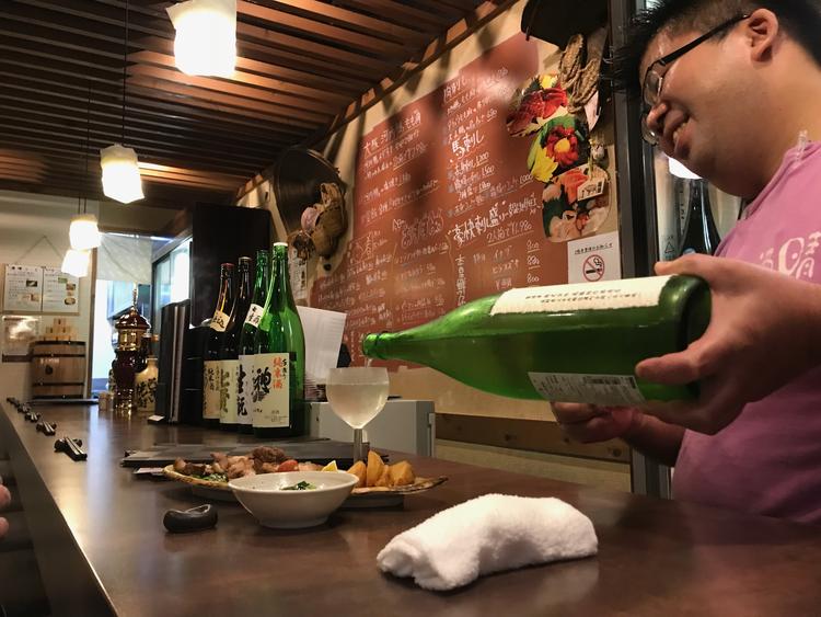 日本酒はカジュアルにワイングラスで☆