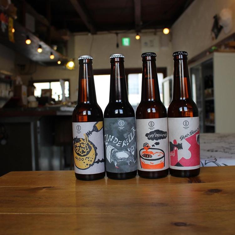 ラベルも楽しいクラフトビールのボトル