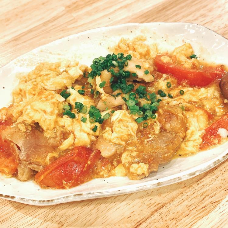 ランチ 日替わりのトマトとチキン炒め定食