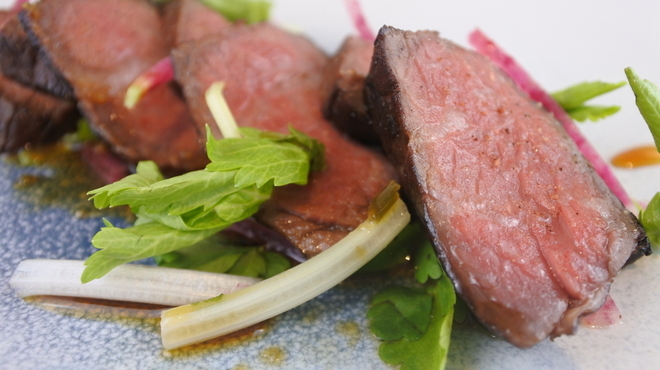 国産牛の直火焼き わさび醤油