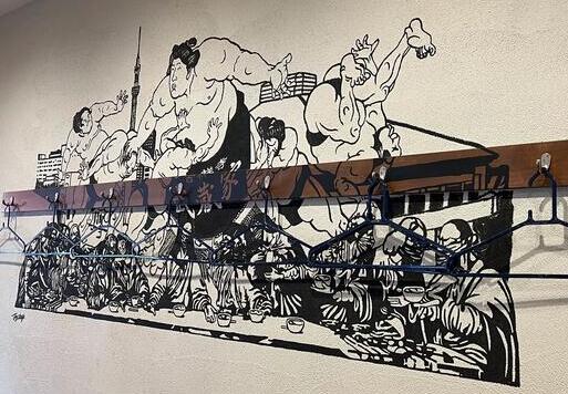 店内には“両国”らしいデザインが♪