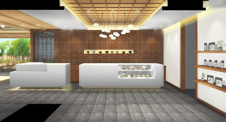 和をモチーフにした店内空間 ※イメージ