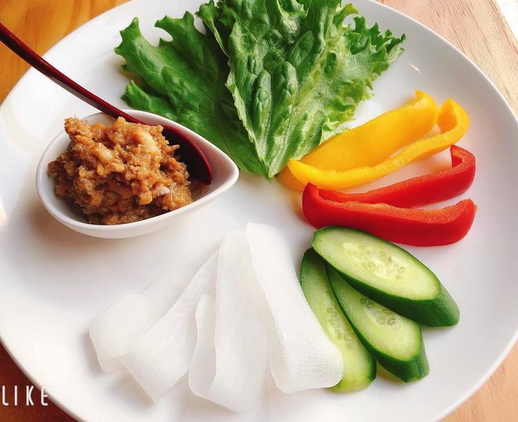 肉味噌野菜もヘルシーで美味い!