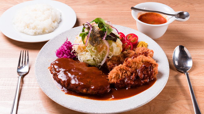 スペシャル盛り合せヘレカツとハンバーグ