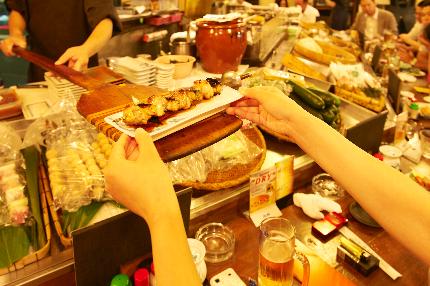 ろばた焼きならではの大きな杓文字