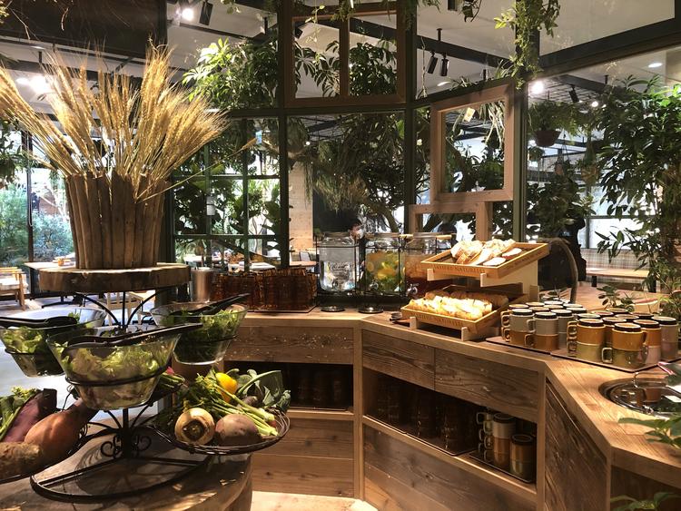 グリーンと融合した癒しの空間