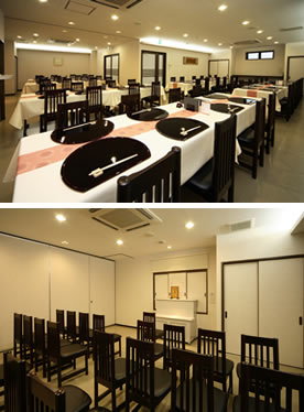 店内は椅子席　団体のお客様が予約で来店