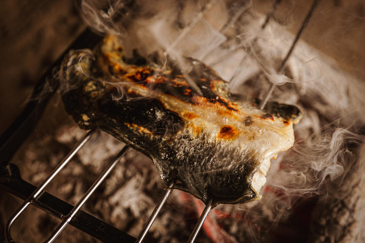 鉄板と炭の両方の焼き方を学べます◎