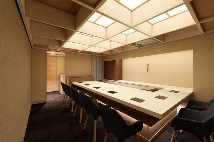 7席のカウンター