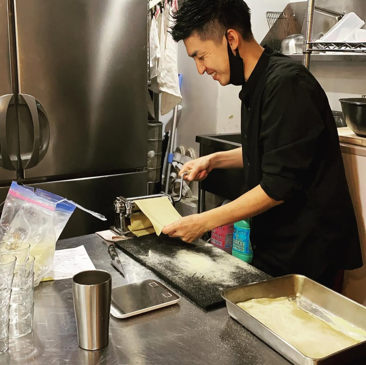 パスタも手打ちで♪