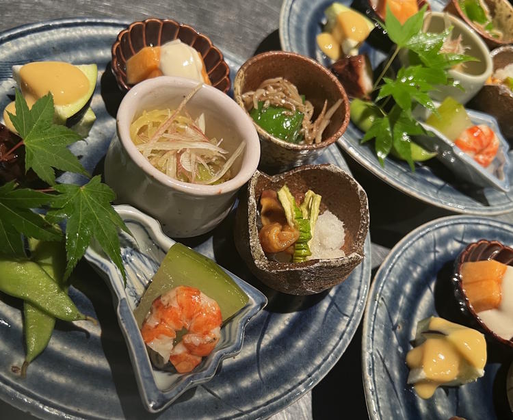 前菜盛り合わせ。旬の食材使用してます。