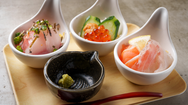 九州産の新鮮な魚介類は使用