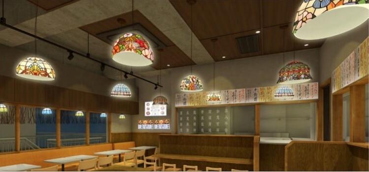 カウンター中心の明るい店内♪