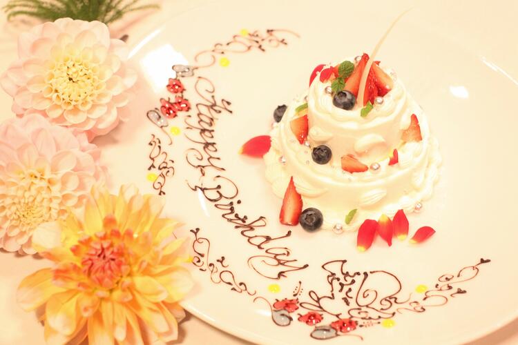 記念日利用でのプレートお祝い