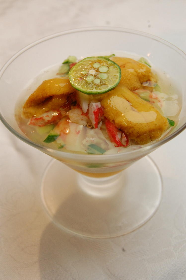 毛ガニとウニのパルフェ￥22000コース