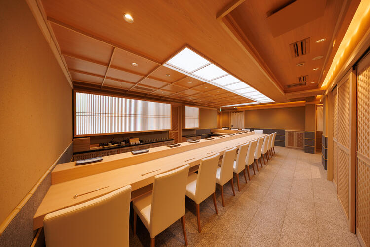 洗練されたカウンター席