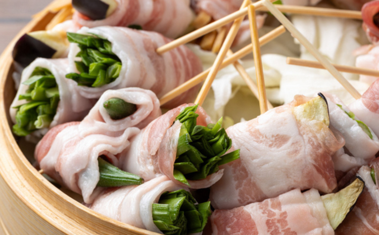 名物の野菜巻き串◎