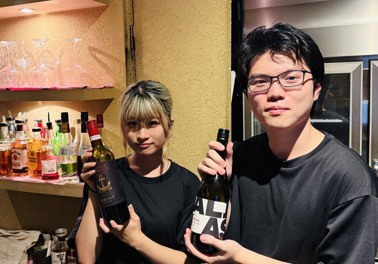 姉妹店の炉端で日本酒の勉強