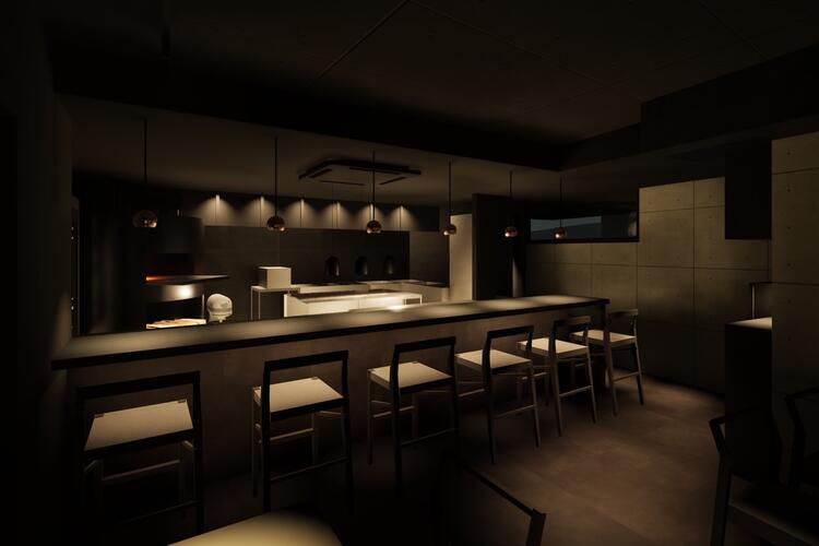 黒を色調としたシックな店内