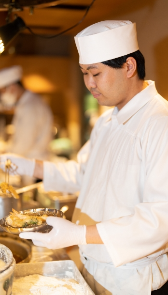 自慢の天丼を提供します