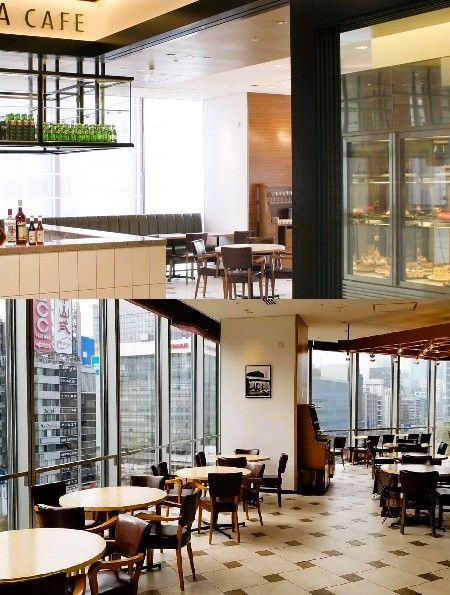 自然光が入る大きな窓、上質な空間