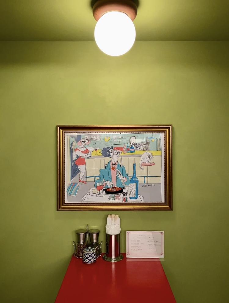 オリジナルタイルを床した可愛い２名席