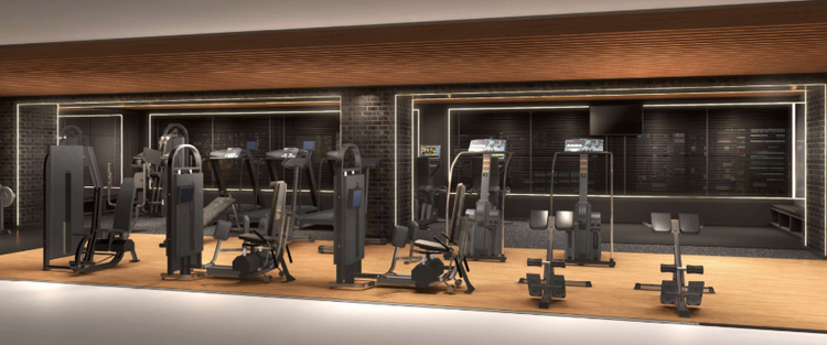 フィットネスジムを併設したスパ施設