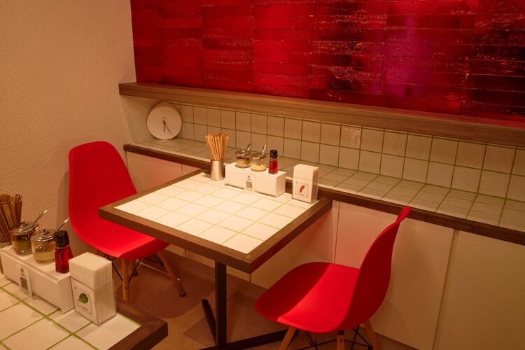 テーブル席から