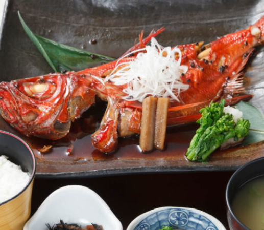 地金目鯛煮付定食
