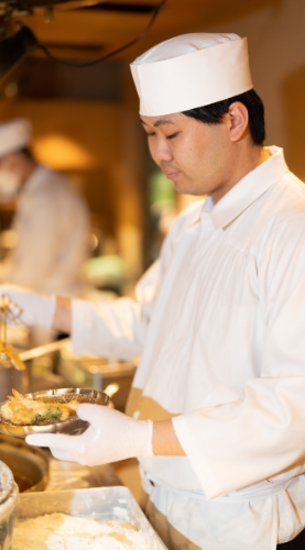 自慢の天丼を提供します