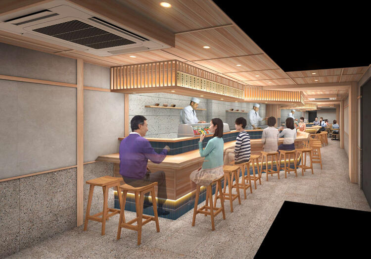 カウンターで本格寿司をご提供※イメージ