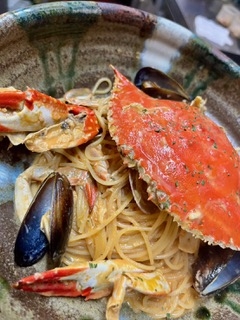 ワタリガニのパスタ！