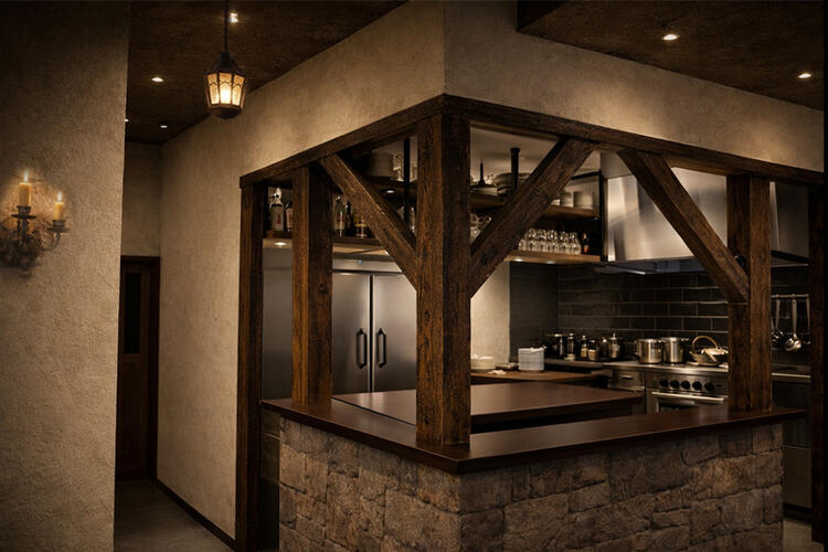 アイランド型のオープンキッチン