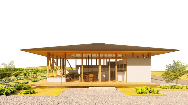 現代最新デザインした伝統的な農家の家