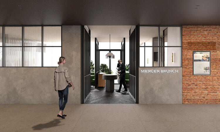 天井が高く明るく開放的な空間。