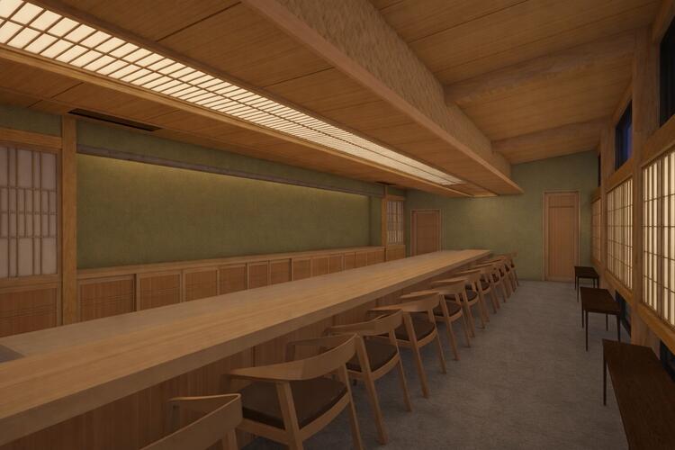 全12席のカウンター割烹