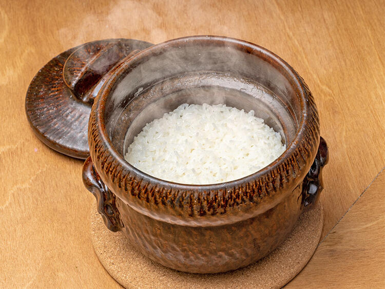 かまどで炊いたつやつやごはん！