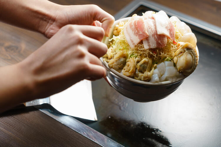 出汁にこだわったもんじゃ焼き★