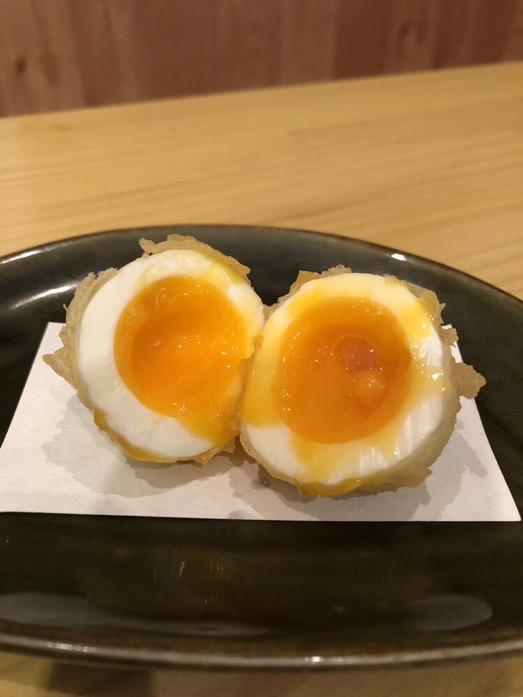 人気の半熟卵天ぷら