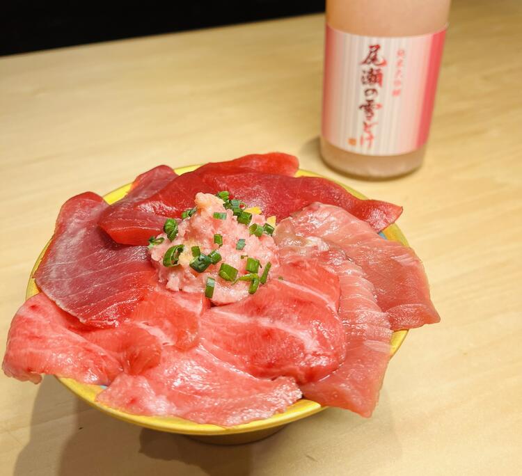 贅沢にまぐろを味わえる一杯♪
