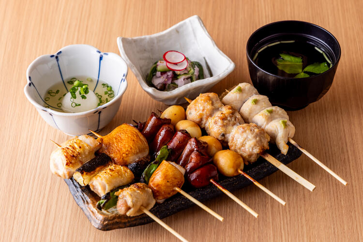 夜は主に焼き鳥のコースが中心です。